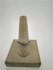 Lady's Diamond Solitaire Ring 17 Diamonds .53 Carat T.W. 14K White Gold 3.95g